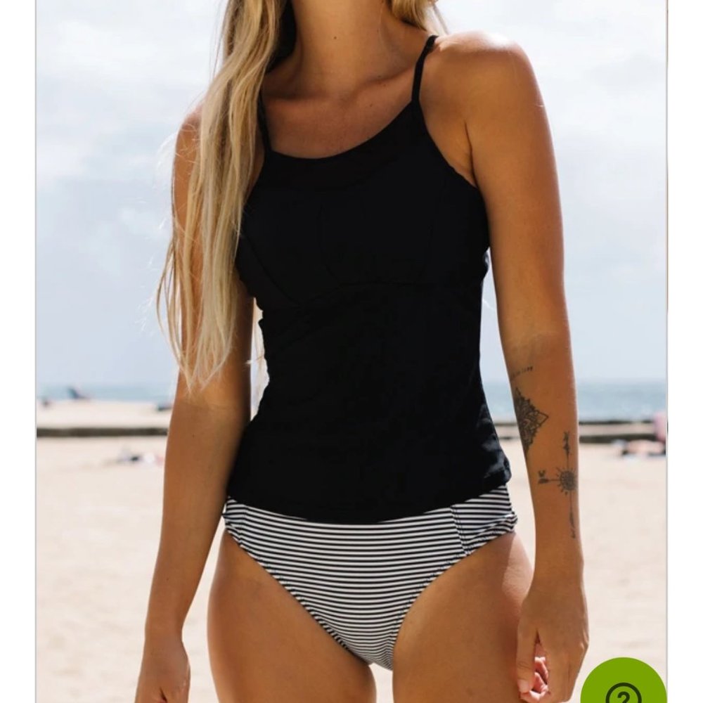 Beachissi Black Stripe 2pc Tankini Medium